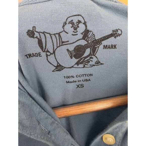 True Religion XS Slate Blue Polo Shirt 100% Cotton NWT - Picture 3 of 10